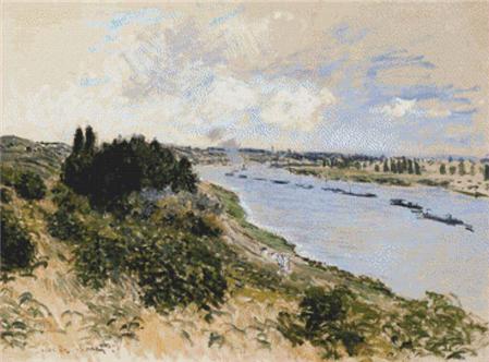 The Banks Of The Seine At Port-Villez - X Squared Cross Stitch