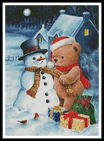Teddy And Snowman - Artecy Cross Stitch