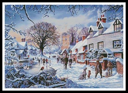 A Village In Winter - Artecy Cross Stitch