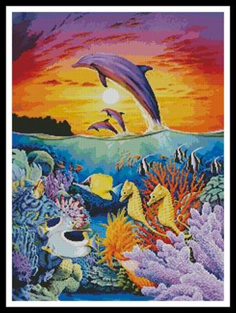 Dolphins And Seahorse - Artecy Cross Stitch
