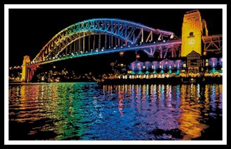 Vivid Sydney Harbour Bridge - Artecy Cross Stitch