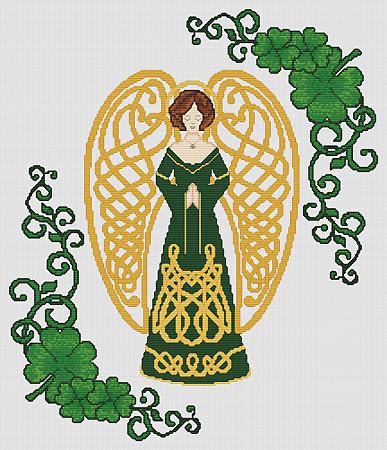 Shamrock Celtic Angel - Artists Alley