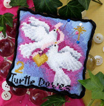 2 Turtle Doves Pincushion - Bobbie G. Designs