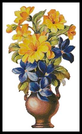 Yellow And Blue Flowers - Artecy Cross Stitch