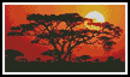 Mini Sunrise In Kenya - Artecy Cross Stitch