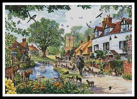 A Village In Spring - Artecy Cross Stitch