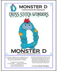 Monster Letter D - Cross Stitch Wonders