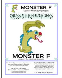 Monster Letter F - Cross Stitch Wonders