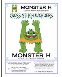 Monster Letter H - Cross Stitch Wonders