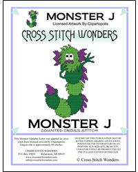 Monster Letter J - Cross Stitch Wonders