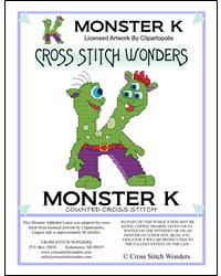 Monster Letter K - Cross Stitch Wonders