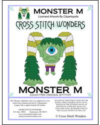 Monster Letter M - Cross Stitch Wonders