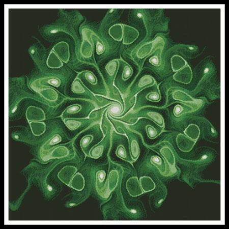 Green Abstract Flower - Artecy Cross Stitch