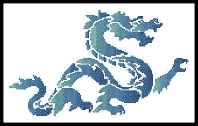Blue Green Dragon - Artecy Cross Stitch