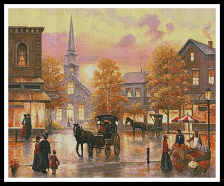 Autumn Breeze In Pleasantville - Artecy Cross Stitch