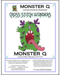 Monster Letter Q - Cross Stitch Wonders