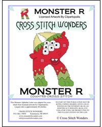 Monster Letter R - Cross Stitch Wonders