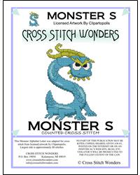 Monster Letter S - Cross Stitch Wonders