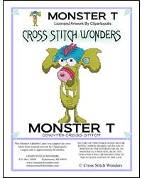 Monster Letter T - Cross Stitch Wonders