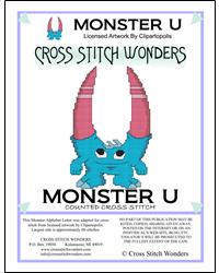 Monster Letter U - Cross Stitch Wonders