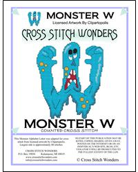 Monster Letter W - Cross Stitch Wonders