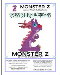 Monster Letter Z - Cross Stitch Wonders