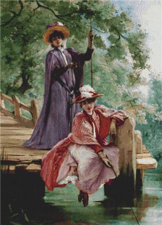 Elegant Ladies Fishing - X Squared Cross Stitch