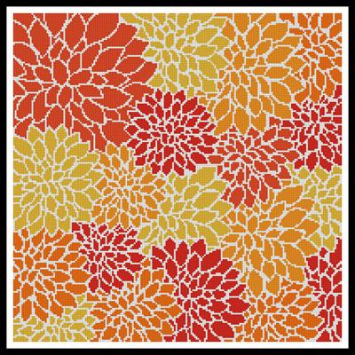 Orange Flowers Cushion - Artecy Cross Stitch