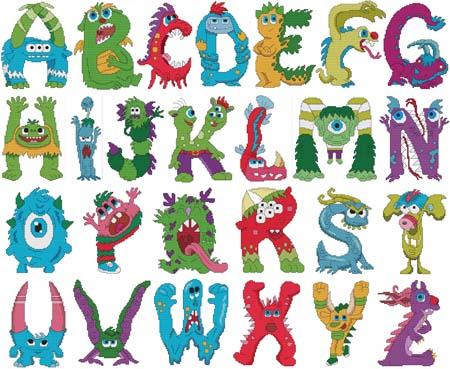 Monster Alphabet - Cross Stitch Wonders