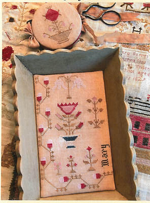 Snippets Of Mary Barres Sampler Med Sewing Tray & Needle Book - Stacy Nash Primitives