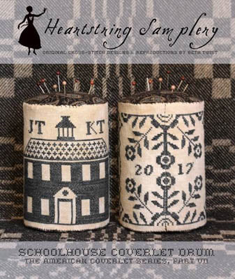 Schoolhouse Coverlet Pin Drum - Heartstring Samplery