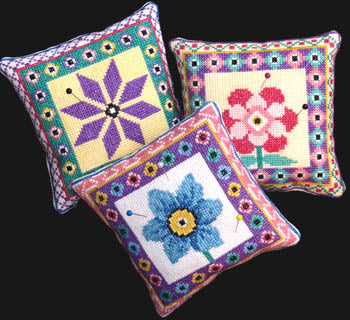 Three Flower Pincushions - Bobbie G. Designs