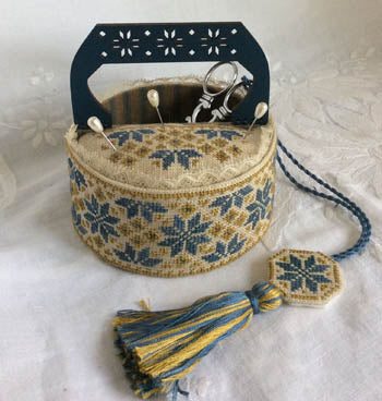 Blue Quaker Sewing Basket - Mani Di Donna