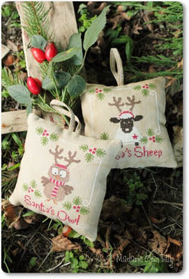 Santa's Owl & Sheep - Madame Chantilly