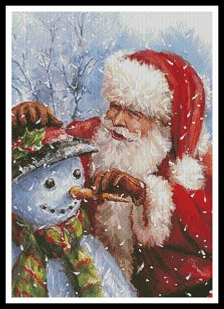 Santa With Snowman - Artecy Cross Stitch