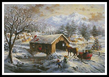 Covered Bridge In Winter - Artecy Cross Stitch