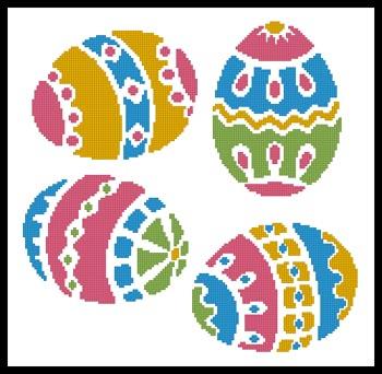 4 Easter Eggs - Artecy Cross Stitch