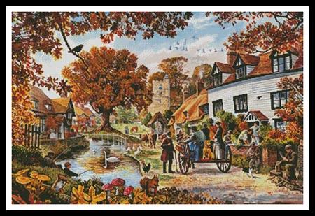 A Village In Autumn - Artecy Cross Stitch