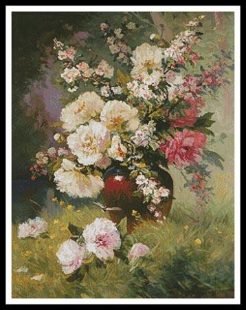 Peonies And Cerisiers - Artecy Cross Stitch