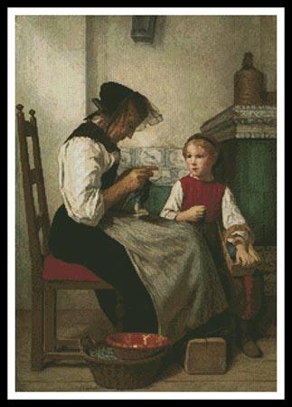 Grandmother And Young Girl - Artecy Cross Stitch