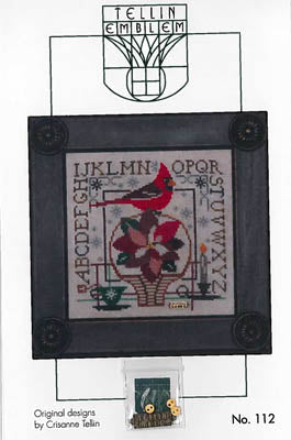 Birdie & Basket Sampler, Poinsettia - Tellin Emblem