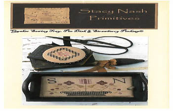 Quaker Sewing Tray, Pin Disk & Strawberry Pinkeep - Stacy Nash Primitives