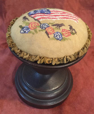 Americana Birds And Flowers Pin Cushion Topper - Dames of the Needle