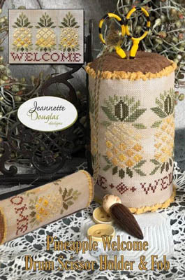 Pineapple Welcome Drum, Scissor Holder & Fob - Jeannette Douglas Designs