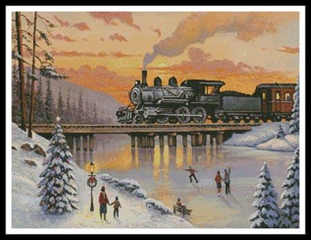 Railroad On The Ice Bridge - Artecy Cross Stitch