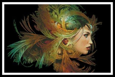 Lady With Elegant Headdress - Artecy Cross Stitch
