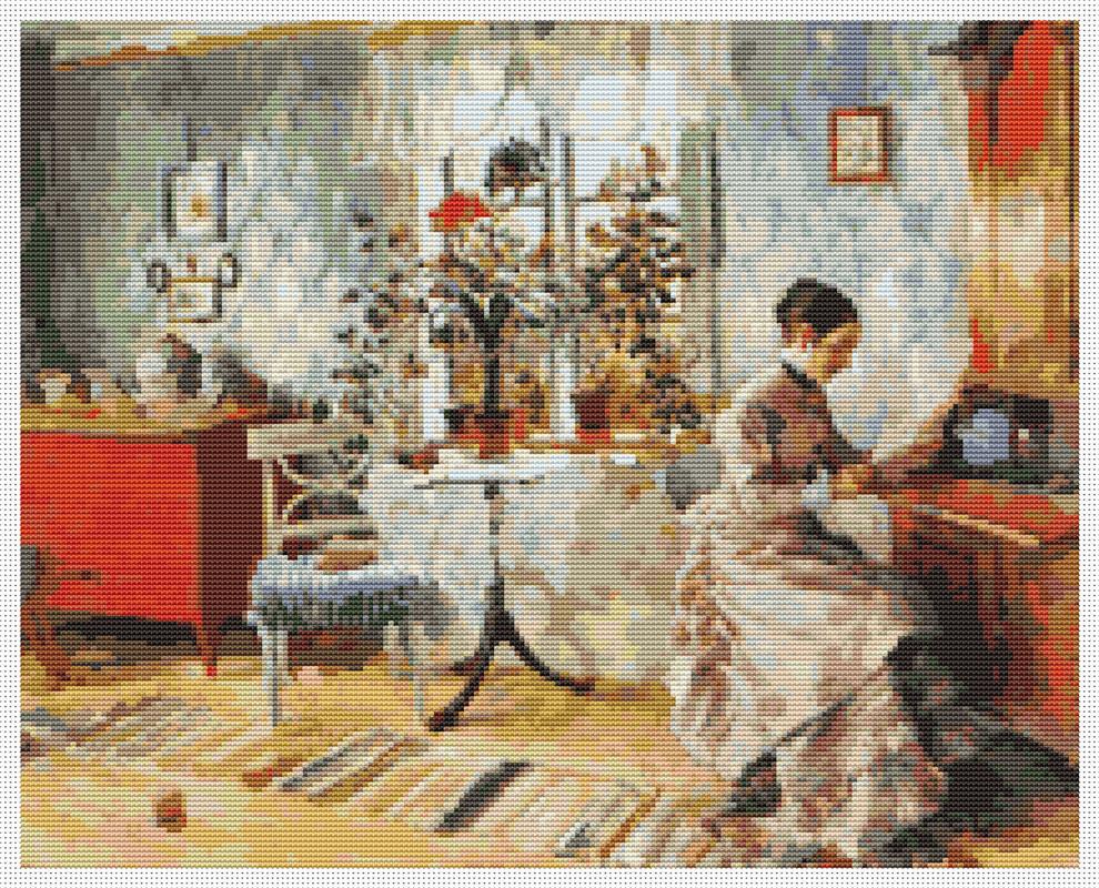 An Interior With A Woman Reading - Art of Stitch, The