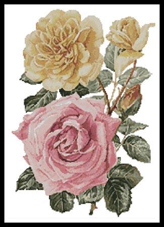 Yellow And Pink Roses - Artecy Cross Stitch