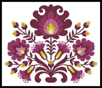 Polish Folk Art (Purple) - Artecy Cross Stitch