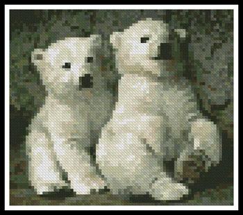 Mini Polar Bear Cubs 2 - Artecy Cross Stitch